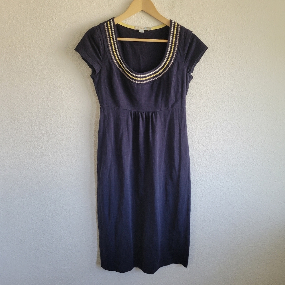 Boden Navy Empire Waist Short Sleeve Dress Womens Size 6L